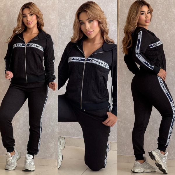 D-Zipper Hooded Two-piece Set(J5106)