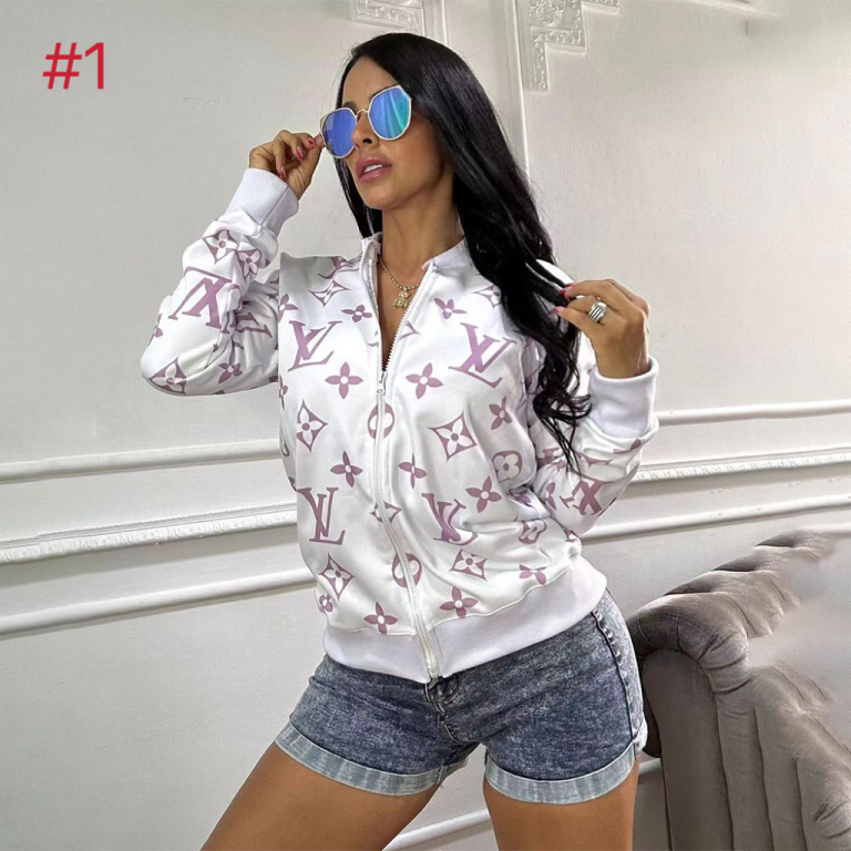 Printed Zip-up Double-ribbed Jacket(DD0119)Printed Zip-up Double-ribbed Jacket(DD0119)