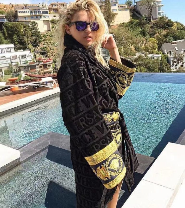 V-Fashion Bathrobe-Black（SP888）V-Fashion Bathrobe-Black（SP888）