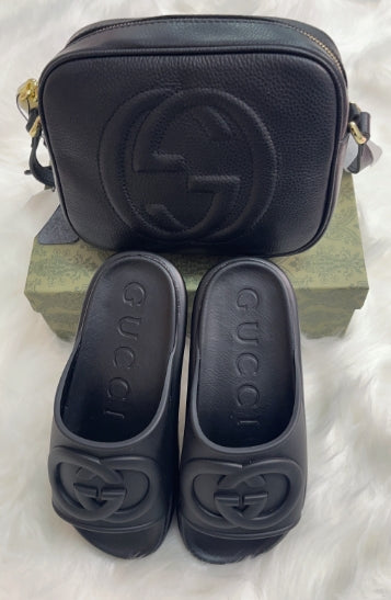 Women's Black Slippers and bags (XY175)Women's Black Slippers and bags (XY175)