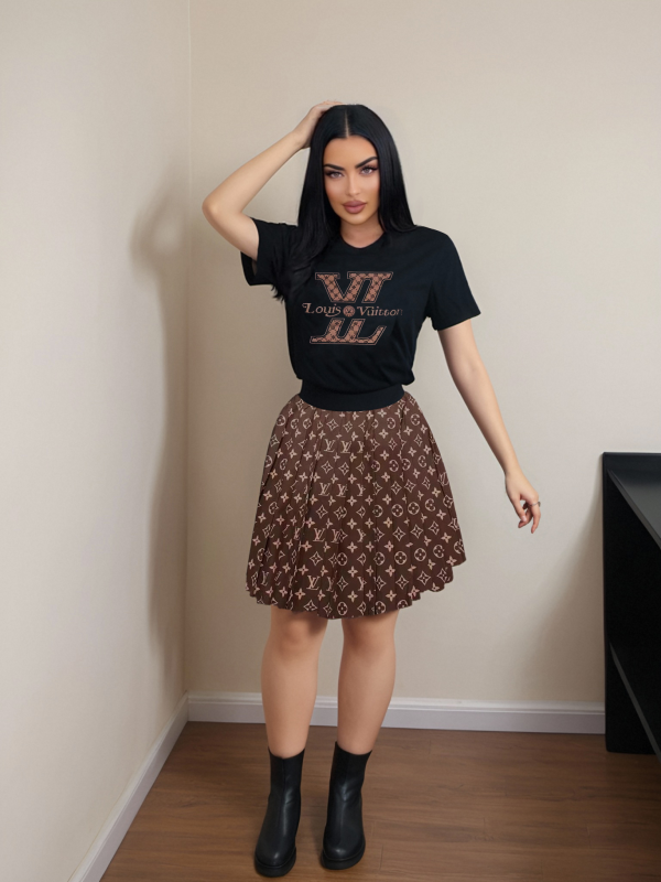 L-Short Sleeve + Short Pleated Skirt Suit（YY9518）