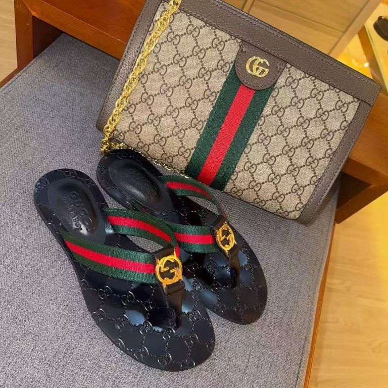 G-Black Slippers & Bag Set（QQBL503877）G-Black Slippers & Bag Set（QQBL503877）