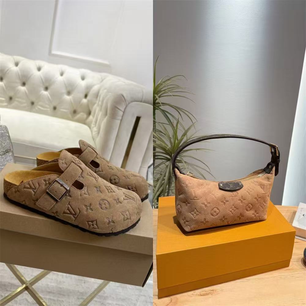 LV-Printed Slippers And Bag（QCDP6681）LV-Printed Slippers And Bag（QCDP6681）