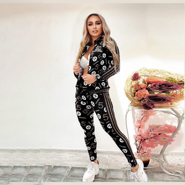 C-Printed Zipper Two-piece Suit(DD0005)
