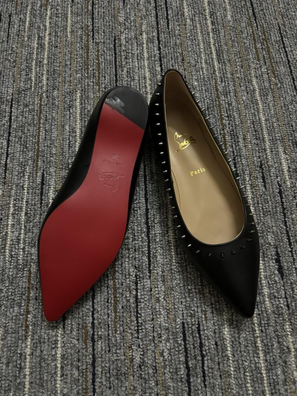 CL- Rivet Black Leather Flats(CL107)CL- Rivet Black Leather Flats(CL107)