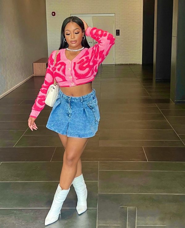 Pink short sweater skirt(W0044)Pink short sweater skirt(W0044)