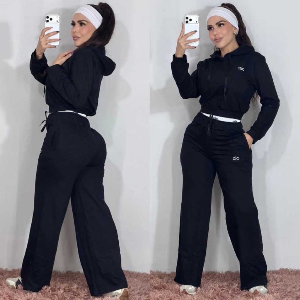 Alo-Sweatshirt and Wide-Leg Pants Sportswear (J5299)Alo-Sweatshirt and Wide-Leg Pants Sportswear (J5299)