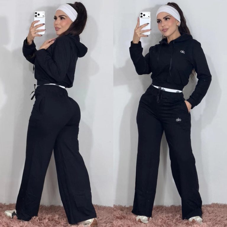 Alo-Sweatshirt and Wide-Leg Pants Sportswear (J5299)Alo-Sweatshirt and Wide-Leg Pants Sportswear (J5299)