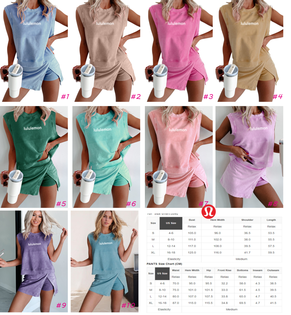 LU-Women's Short-sleeved Shorts Suit(LU1052)LU-Women's Short-sleeved Shorts Suit(LU1052)