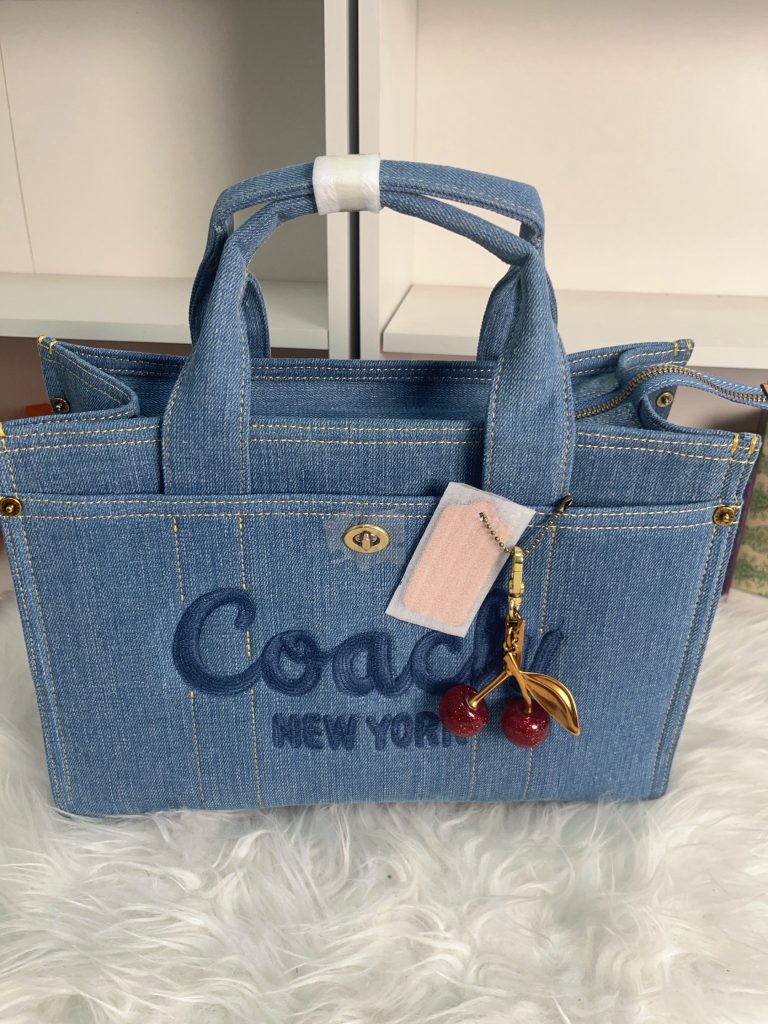 C-Denim Bag with Cherry Charms(KC213)C-Denim Bag with Cherry Charms(KC213)