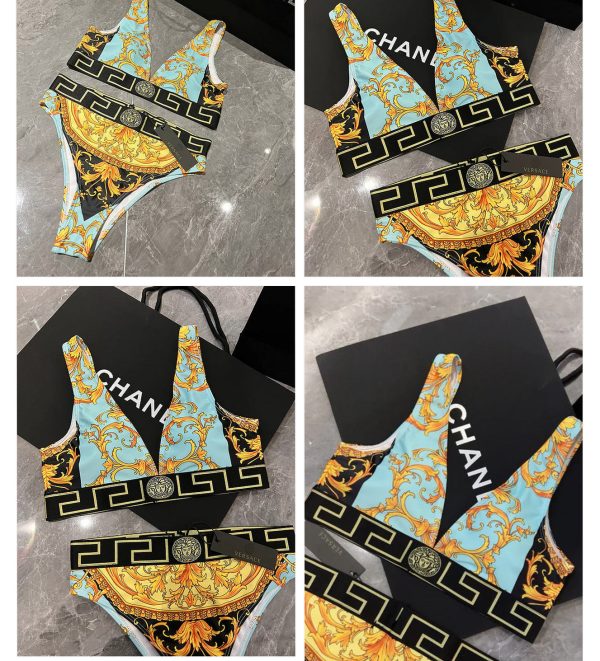 V-Vintage Patterned Bikini with Breast Pad(M2003)V-Vintage Patterned Bikini with Breast Pad(M2003)