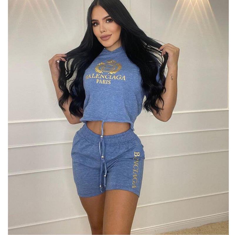 B-Short-sleeved Lace-up Shorts Suit（J2879）B-Short-sleeved Lace-up Shorts Suit（J2879）