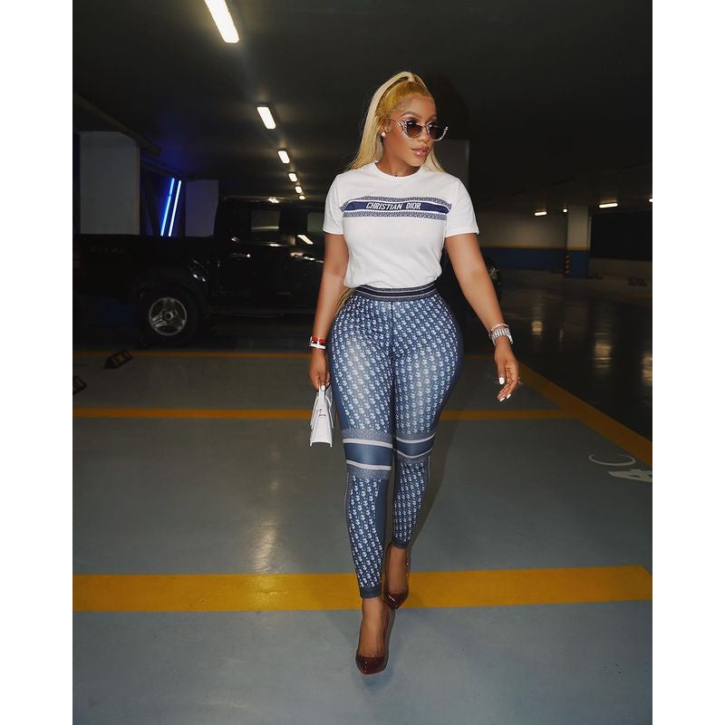 D-Short Sleeve + Trousers Casual Two-piece Set（J2771）D-Short Sleeve + Trousers Casual Two-piece Set（J2771）