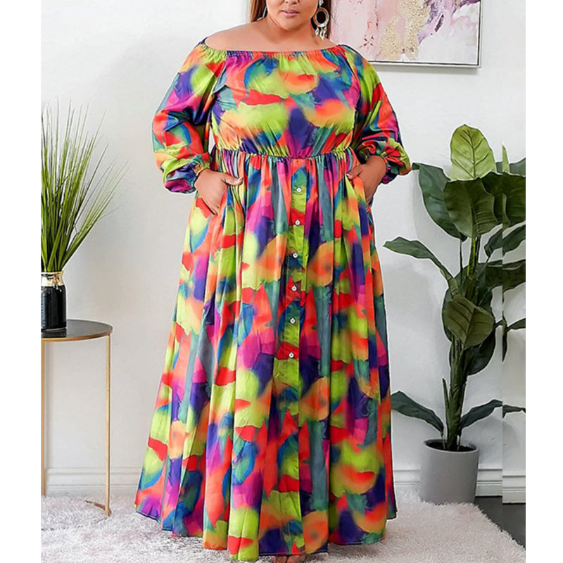 Loose Long Sleeve Dress(Plus size）(CY0252)Loose Long Sleeve Dress(Plus size）(CY0252)