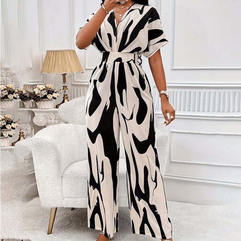 Printed Wide-leg Jumpsuit(F401)Printed Wide-leg Jumpsuit(F401)