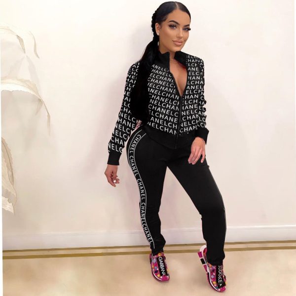 C-Printed Jacket and Trousers Two-piece Set（DD1111）C-Printed Jacket and Trousers Two-piece Set（DD1111）