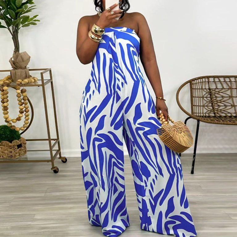 Printed Sleeveless Wide-leg Jumpsuit(K10760)Printed Sleeveless Wide-leg Jumpsuit(K10760)