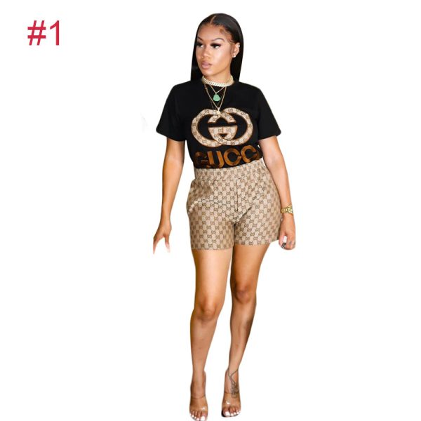 G&L-Printed Short-sleeved Shorts Suit（J2830）G&L-Printed Short-sleeved Shorts Suit（J2830）