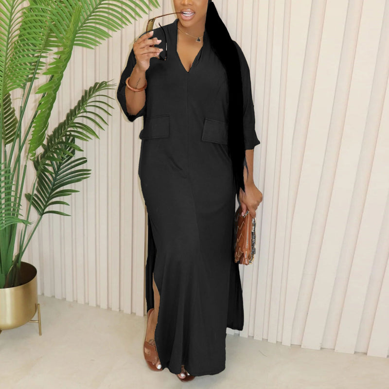 Casual V-neck Dress(A7365)Casual V-neck Dress(A7365)