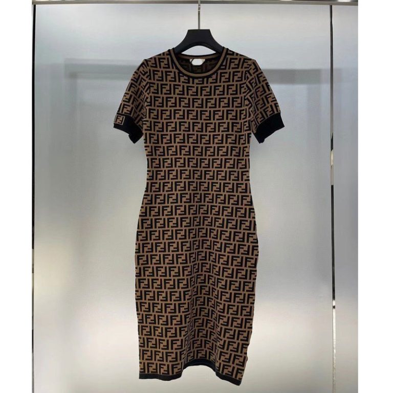 F-Knitted Mid-length Short-sleeved Dress(F212)F-Knitted Mid-length Short-sleeved Dress(F212)