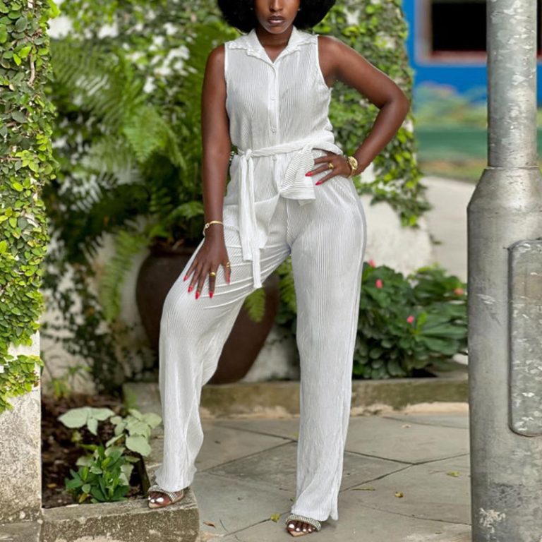 Sleeveless Pleated Leisure Suit（K10769）Sleeveless Pleated Leisure Suit（K10769）