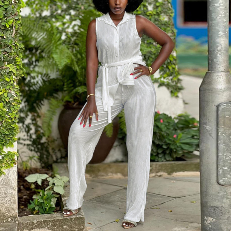 Sleeveless Pleated Leisure Suit（K10769）Sleeveless Pleated Leisure Suit（K10769）