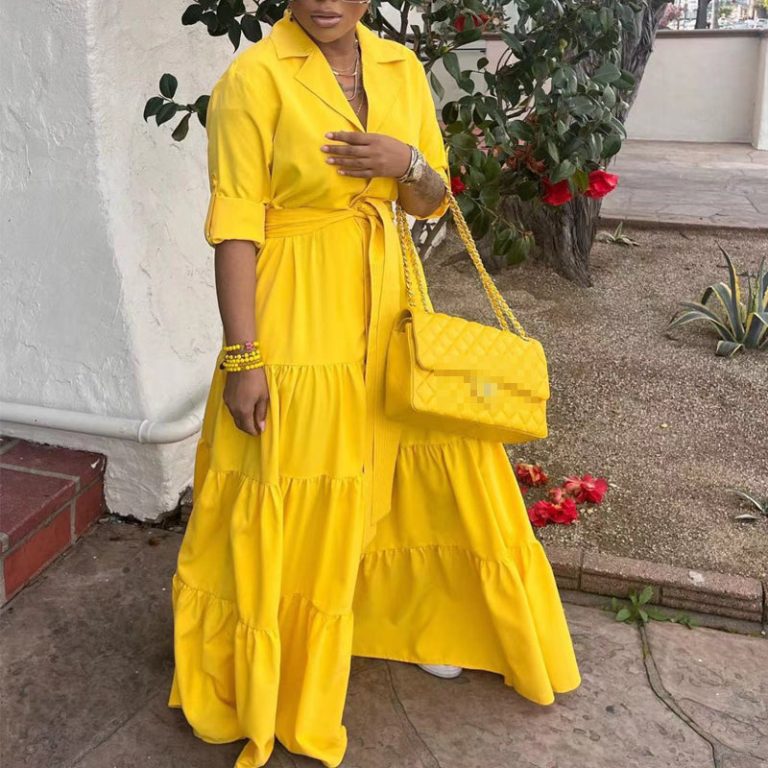 Solid Color Swing Dress (with belt)(D8554)Solid Color Swing Dress (with belt)(D8554)