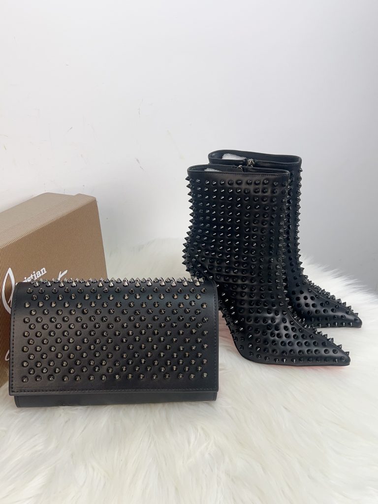 CL- Black Studded Boots&Bag(CL2041)CL- Black Studded Boots&Bag(CL2041)