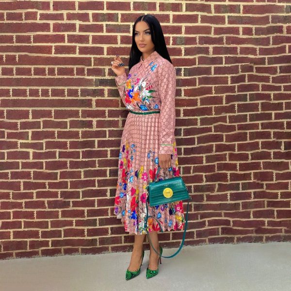 G-Shirt + Pleated Skirt Two-piece Set(Y71379)G-Shirt + Pleated Skirt Two-piece Set(Y71379)