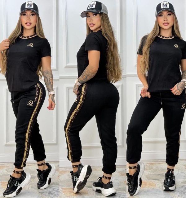 L-Short-sleeved Top and Trousers Set(J5126)
