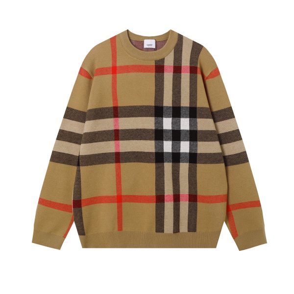 B-Men’s Check Crew Neck Sweater(B923)B-Men’s Check Crew Neck Sweater(B923)