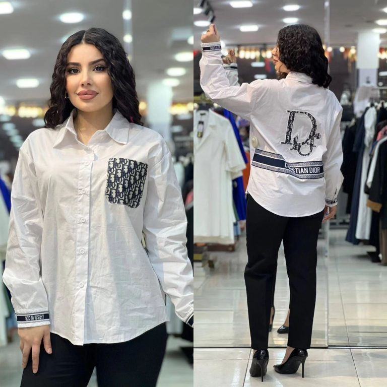 D-Solid Color Embroidered Letter Shirt(J5008)D-Solid Color Embroidered Letter Shirt(J5008)