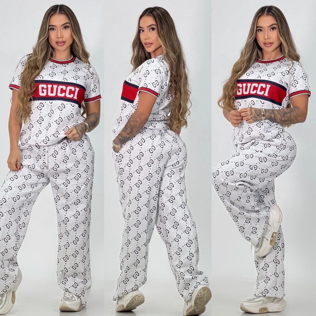 G-Knitted short-sleeved top + slightly wide-leg(J5103)G-Knitted short-sleeved top + slightly wide-leg(J5103)