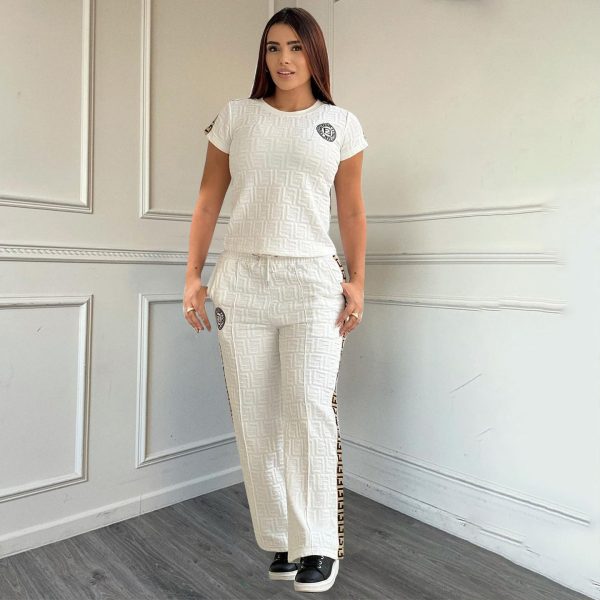 F-Embroidery Stitching Two-piece Set(DD0096)