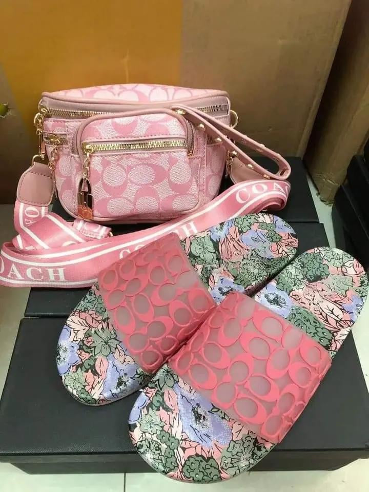 C-Printed Solid Color Bag + SlippersC-Printed Solid Color Bag + Slippers