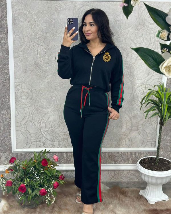 G-Long Sleeve Zip-Up Sport Hooded Suit(J5086)