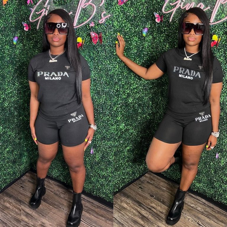 P-Offset + Drill Short Sleeve Shorts Set（Q6129）P-Offset + Drill Short Sleeve Shorts Set（Q6129）
