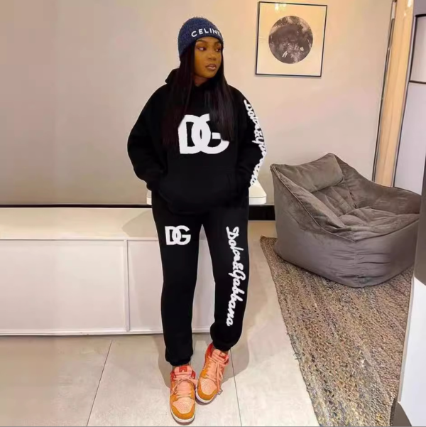 DG-Women’s Printed Hooded Sweatshirt 2-Piece Set(HP0060)