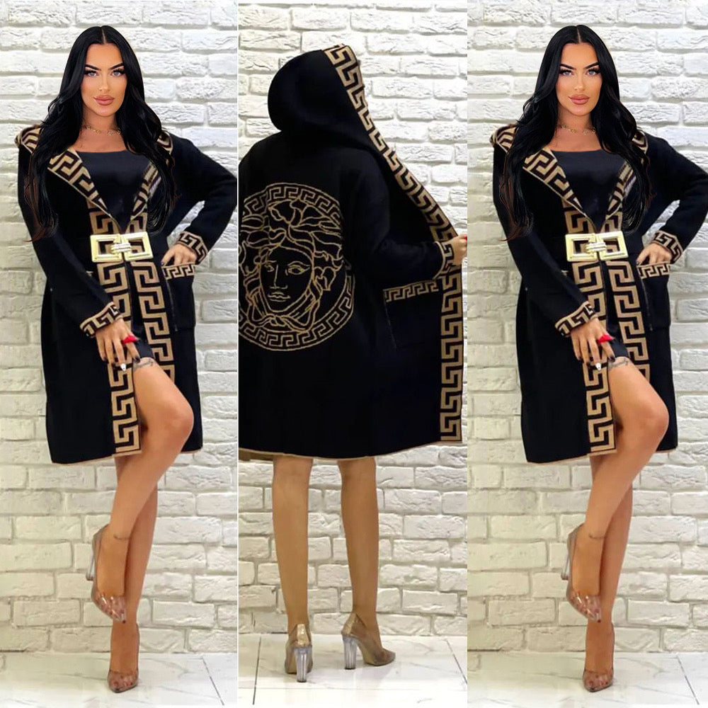 F-Pocket Long Sleeve Hooded Cardigan(No belt)(Y71553)F-Pocket Long Sleeve Hooded Cardigan(No belt)(Y71553)