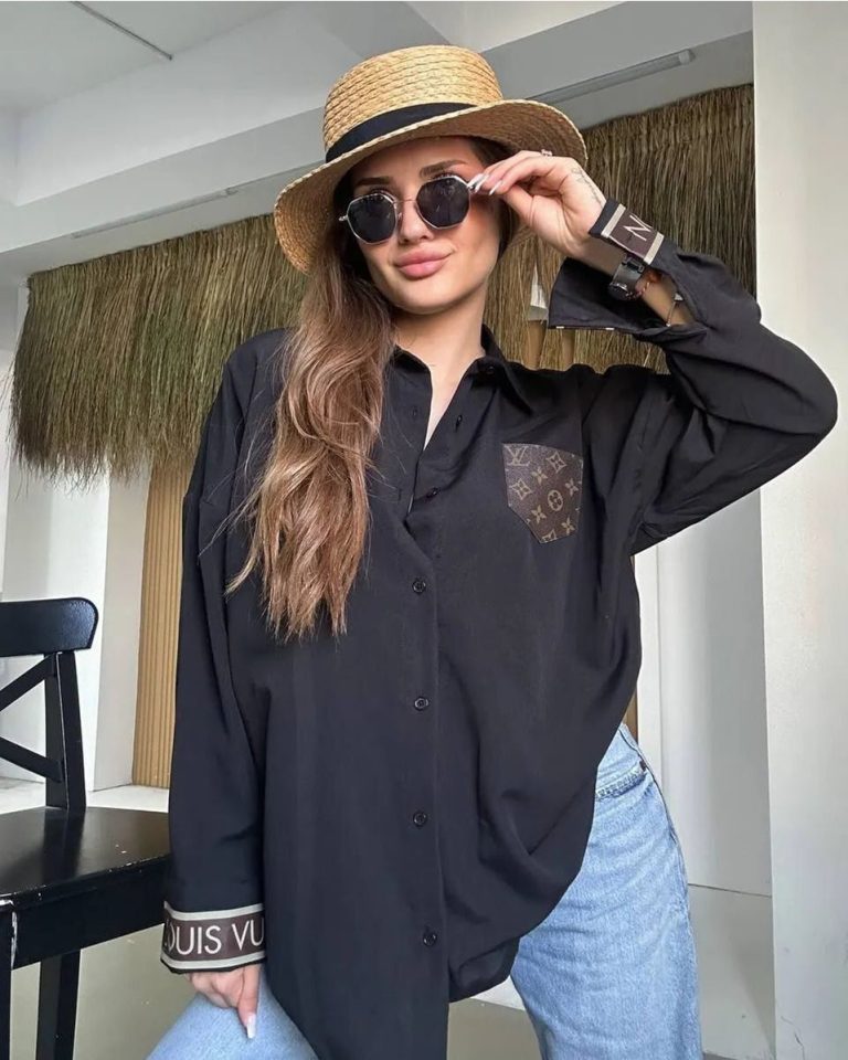 L-Loose Fit Embroidered Shirt(J5026)L-Loose Fit Embroidered Shirt(J5026)