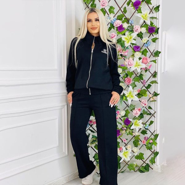 C-Embroidery Zip-up Jacket Set(Y71550)