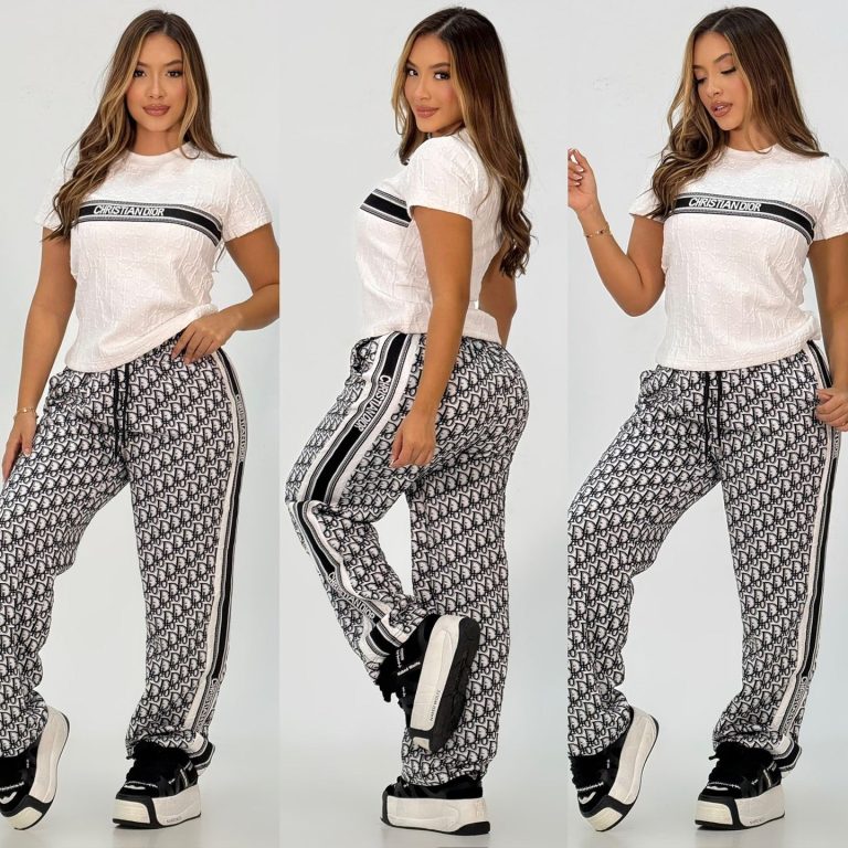 D-Printed Short-sleeved Long Pants Two-piece Set(J5114)D-Printed Short-sleeved Long Pants Two-piece Set(J5114)