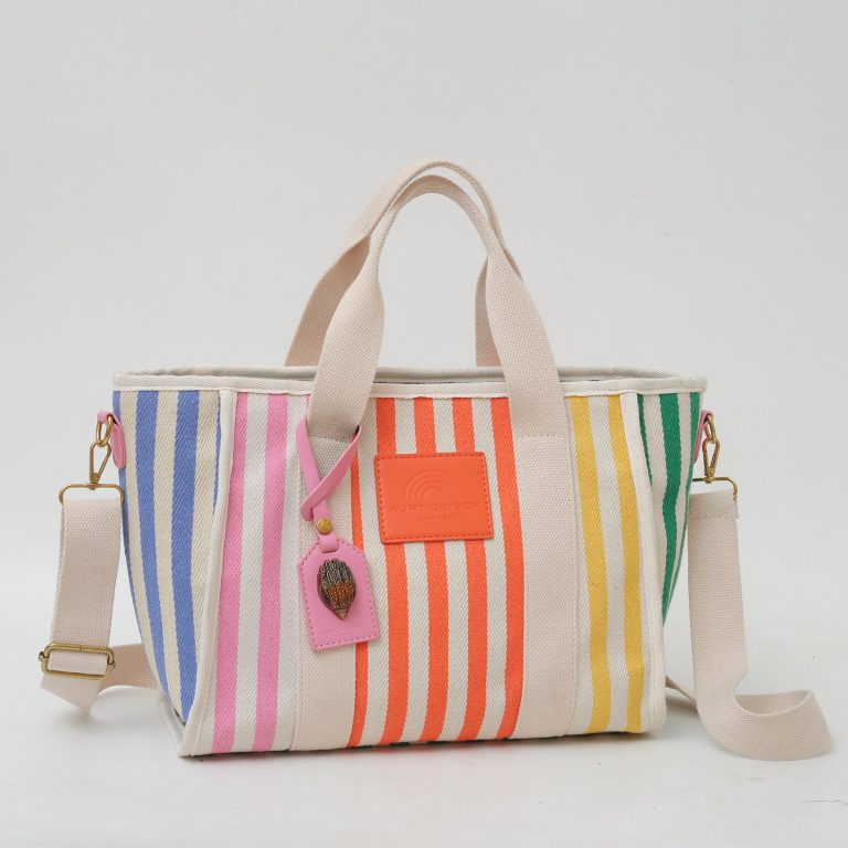 Colorful striped canvas tote bag(9906)Colorful striped canvas tote bag(9906)