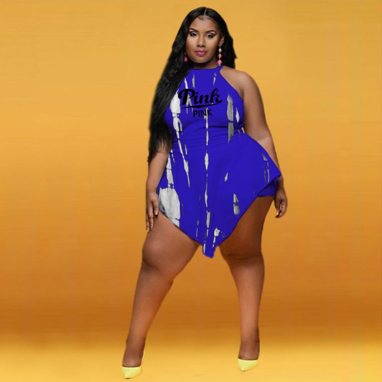 P-Sleeveless Tie-Dye Sexy Jumpsuit(Plus size)(MY115)P-Sleeveless Tie-Dye Sexy Jumpsuit(Plus size)(MY115)