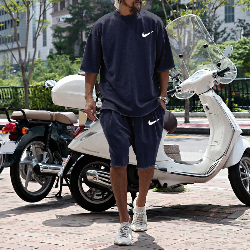 N-Men's Short Sleeve Sweatshirt 2 Pcs Set（N224）N-Men's Short Sleeve Sweatshirt 2 Pcs Set（N224）