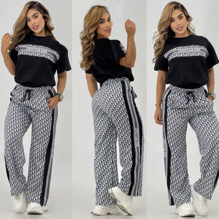 D-Short-sleeved T-shirt + Wide-leg Pants(J5115)D-Short-sleeved T-shirt + Wide-leg Pants(J5115)