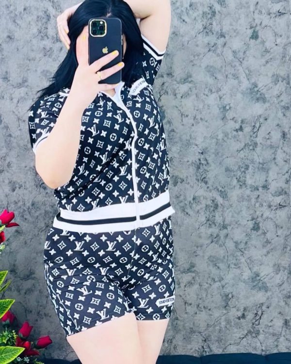 L-Printed Sports Zip-up Suit（YY9525）