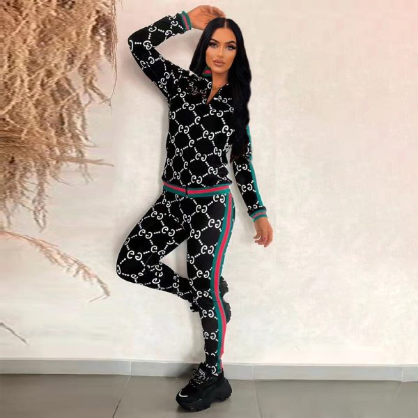 G-Fashion Jacket Trousers 2 Piece Set(DD0013)G-Fashion Jacket Trousers 2 Piece Set(DD0013)