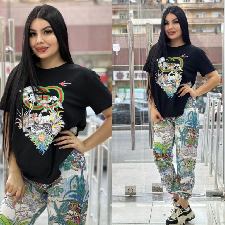 G-Printed Short Sleeves + Cropped Trousers（J5007）G-Printed Short Sleeves + Cropped Trousers（J5007）