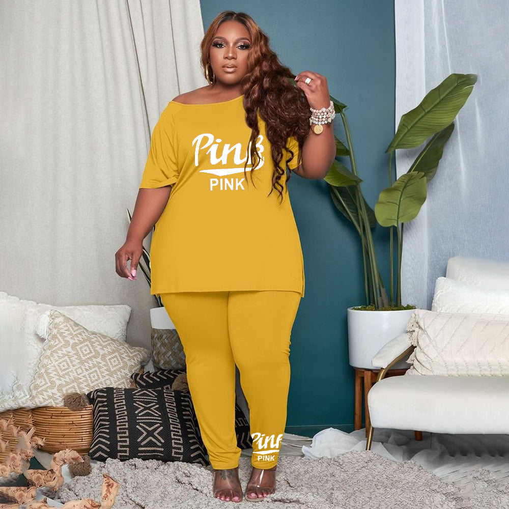 P-Fashion Casual Letter Print Two Piece Suit（YM197）P-Fashion Casual Letter Print Two Piece Suit（YM197）